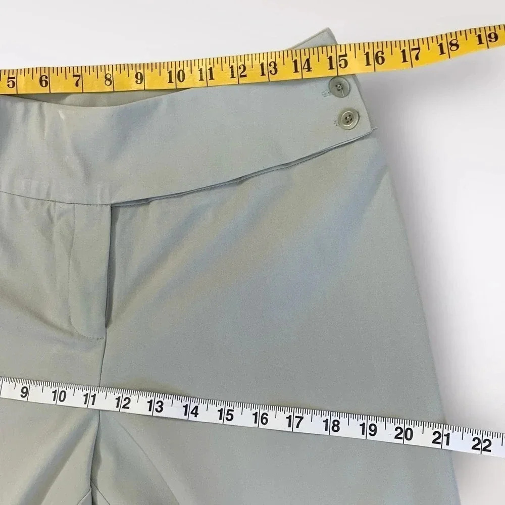 Tailor B. Moss Casual Straight Leg High Waist Trouser Pants Women Size 6 Green - Picture 10 of 14